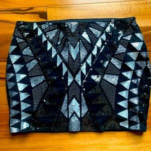 Express sequin mini skirt